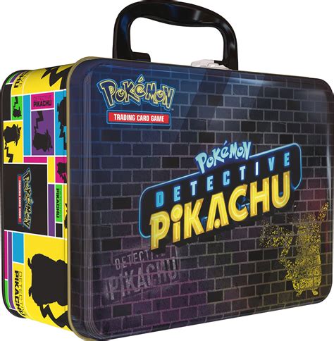 detetive pimkachu metal box|pokemon tcg Pikachu treasure chest.